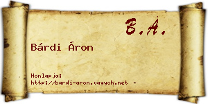 Bárdi Áron névjegykártya